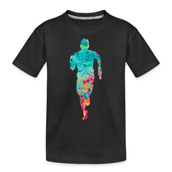 Jogging and running - Kids' Premium Organic T-Shirt - black - Front