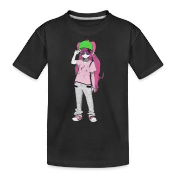 Girl - Kids' Premium Organic T-Shirt - black - Front