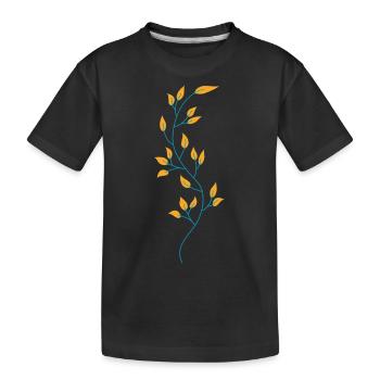 Flower Blume Pflanze - Kinder Premium Bio T-Shirt - Schwarz - Vorne