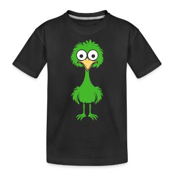 Strauß - Kinder Premium Bio T-Shirt - Schwarz - Vorne