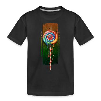 Skurriler Wirbel: Mehrfarbiges Eis am Stiel - Kinder Premium Bio T-Shirt - Schwarz - Vorne