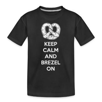 Brezeln Spruch Brezel Bäckerei Bäcker Keep Calm - Kinder Premium Bio T-Shirt - Schwarz - Vorne