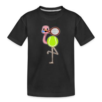 Flamingo Tennis Tennis Ball - Kids' Premium Organic T-Shirt - black - Front