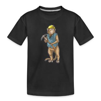 Monkey Miner Pioche Exploitation minière - T-shirt bio Premium Enfant - noir - Devant