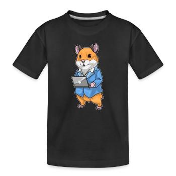 Secrétaire de hamster, bureau d’ordinateur portable - T-shirt bio Premium Enfant - noir - Devant