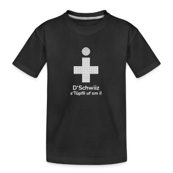 Schweizerkreuz mit Punkten cooler Grafik Stil - Kinder Premium Bio T-Shirt - Schwarz - Vorne