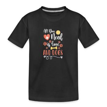 Hundebesitzer Liebe Herrchen - Kinder Premium Bio T-Shirt - Schwarz - Vorne