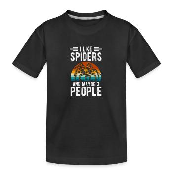 Spinne Krabbeln Tarantel Biss - Kinder Premium Bio T-Shirt - Schwarz - Vorne