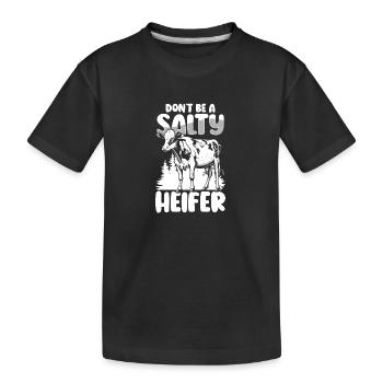 Rind Muh Tierliebe - Kinder Premium Bio T-Shirt - Schwarz - Vorne