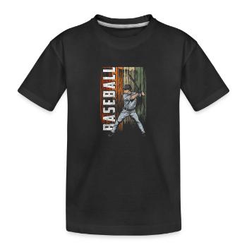 Baseball Ball Spieler Pitchen - Kinder Premium Bio T-Shirt - Schwarz - Vorne