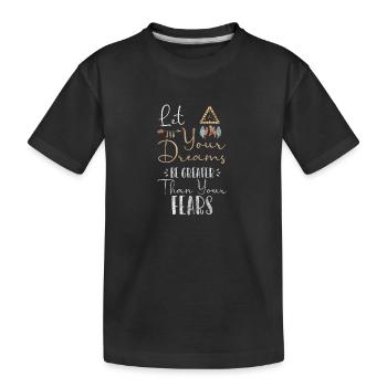 Dream Feather Happiness Sleeping - Kids' Premium Organic T-Shirt - black - Front