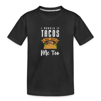 Mexican Spanish Foodie Cheese - Kids' Premium Organic T-Shirt - black - Front