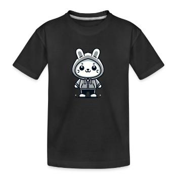 Playful Bunny - Confident and Cool - Kids' Premium Organic T-Shirt - black - Front