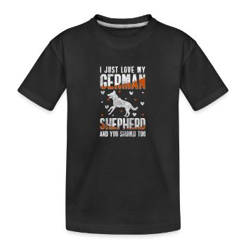 Schäferhund Hunde Haustier Hundeschule - Kinder Premium Bio T-Shirt - Schwarz - Vorne