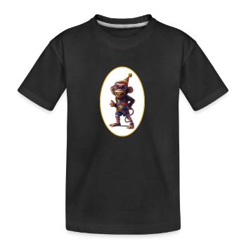 Schimpanse lacht - Kinder Premium Bio T-Shirt - Schwarz - Vorne