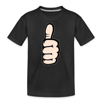 Alles klar OK Hand Symbol - Kinder Premium Bio T-Shirt - Schwarz - Vorne
