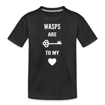 Wespen sind der Schlüssel zu meinem Herzen - Kinder Premium Bio T-Shirt - Schwarz - Vorne