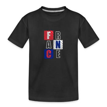 France - Kids' Premium Organic T-Shirt - black - Front