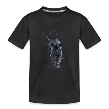 Schwarzer Panther Großkatze - Kinder Premium Bio T-Shirt - Schwarz - Vorne
