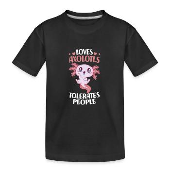 Axolotl Pet | Cadeau d’amphibiens à queue Lurch - T-shirt bio Premium Enfant - noir - Devant