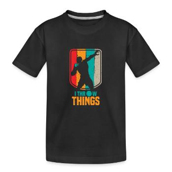 lancer du poids - T-shirt bio Premium Enfant - noir - Devant