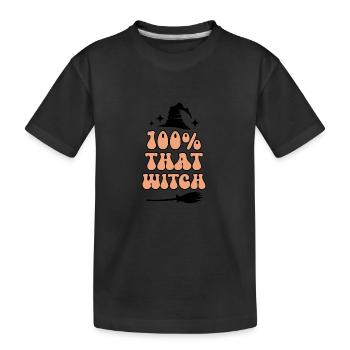 100 Prozent diese Hexe - Kinder Premium Bio T-Shirt - Schwarz - Vorne