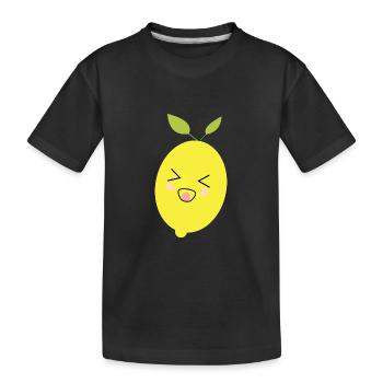 Kawaii Citron Kawaii Fruits Kawaii Kids Design - T-shirt bio Premium Enfant - noir - Devant