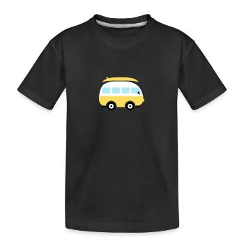 Small yellow van - Kids' Premium Organic T-Shirt - black - Front