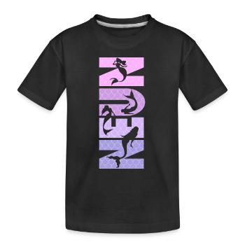 Kinder Geburtstag Mädchen 9 Jahre Meerjungfrau - Kinder Premium Bio T-Shirt - Schwarz - Vorne