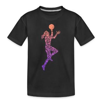 Basketball Symbols Women Basketball Player - Kids' Premium Organic T-Shirt - black - Front