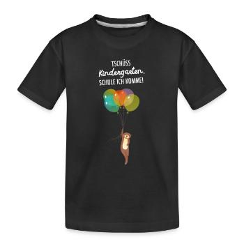Tschüss Kindergarten - Otter Schule Einschulung - Kinder Premium Bio T-Shirt - Schwarz - Vorne