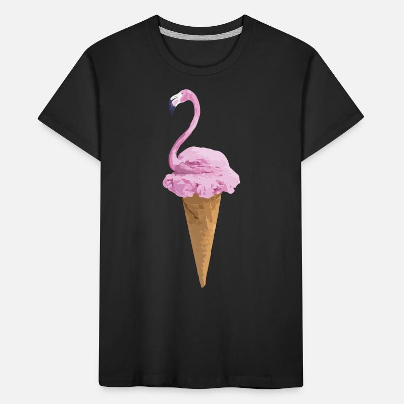 Flamingo mit Eiscreme Kinder Premium Bio T-Shirt