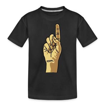 zeigefinger - Kinder Premium Bio T-Shirt - Schwarz - Vorne