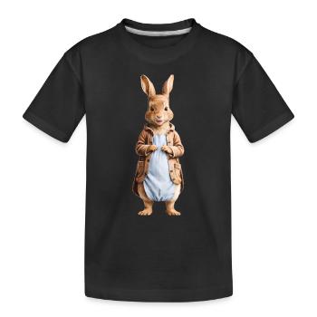 Cute bunny brown 15 - Kids' Premium Organic T-Shirt - black - Front