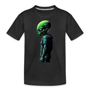 Alien - Kinder Premium Bio T-Shirt - Schwarz - Vorne