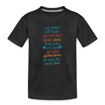 Lebe einfach 2 - Kinder Premium Bio T-Shirt - Schwarz - Vorne
