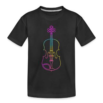 Violine Strichzeichnung - Kinder Premium Bio T-Shirt - Schwarz - Vorne