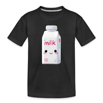 Milch Kawaii - Kinder Premium Bio T-Shirt - Schwarz - Vorne