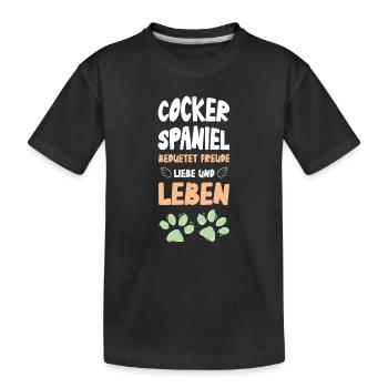 Cocker Spaniel Joie de vivre - T-shirt bio Premium Enfant - noir - Devant