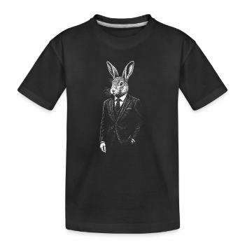 Dapper Rabbit en costume - T-shirt bio Premium Enfant - noir - Devant