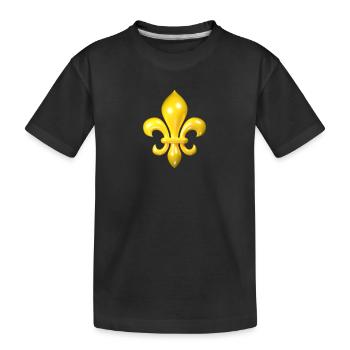 Yellow Fleur de Lys - Kids' Premium Organic T-Shirt - black - Front
