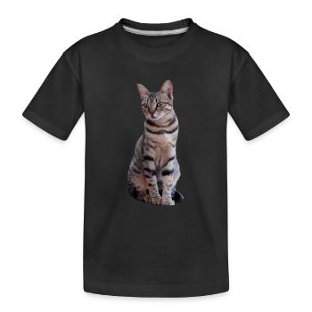chat chats chaton doux cadeau de Noël - T-shirt bio Premium Enfant - noir - Devant