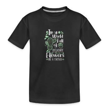 Pflanze Stacheln Gärtner Stich - Kinder Premium Bio T-Shirt - Schwarz - Vorne