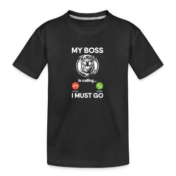Chien de combat amoureux Rottie - T-shirt bio Premium Enfant - noir - Devant
