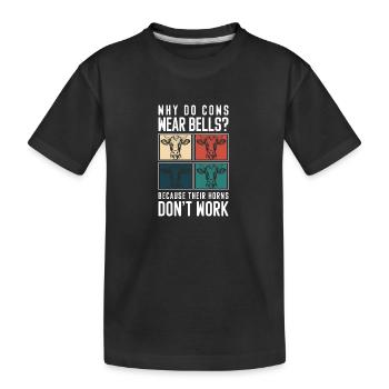 Vaches Vaches laitières Éleveur - T-shirt bio Premium Enfant - noir - Devant