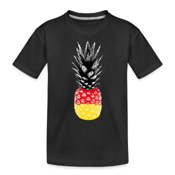 Allemagne, ananas, drapeau, coupe du monde, football - T-shirt bio Premium Enfant - noir - Devant