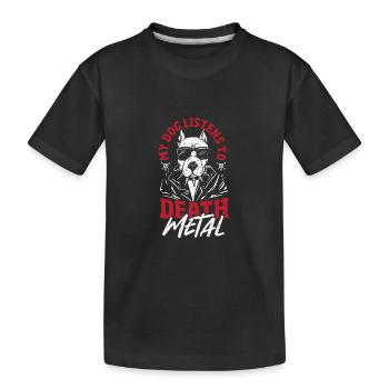 Metalhead Headbanger Heavy Music Death Metal Dog - Kids' Premium Organic T-Shirt - black - Front