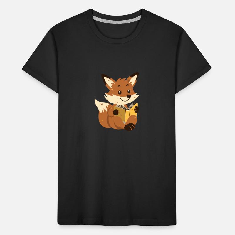 Fuchs liest ein Buch Kinder Premium Bio T-Shirt