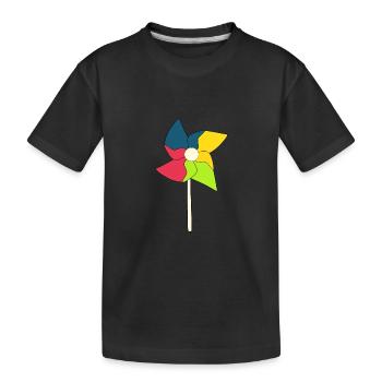 Wind turbine wind turbines - Kids' Premium Organic T-Shirt - black - Front