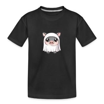 Cochon HalloweenSanglier fantôme - T-shirt bio Premium Enfant - noir - Devant